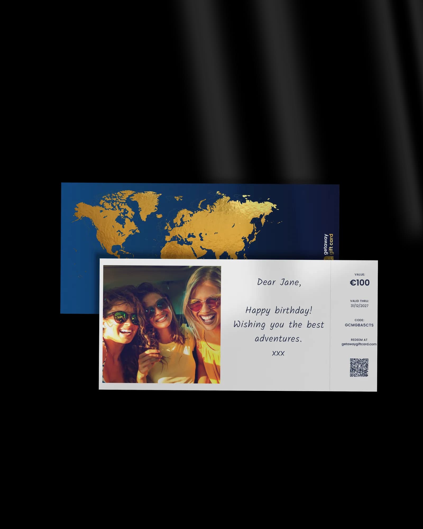 Premium gift card with a personal photo and message insert